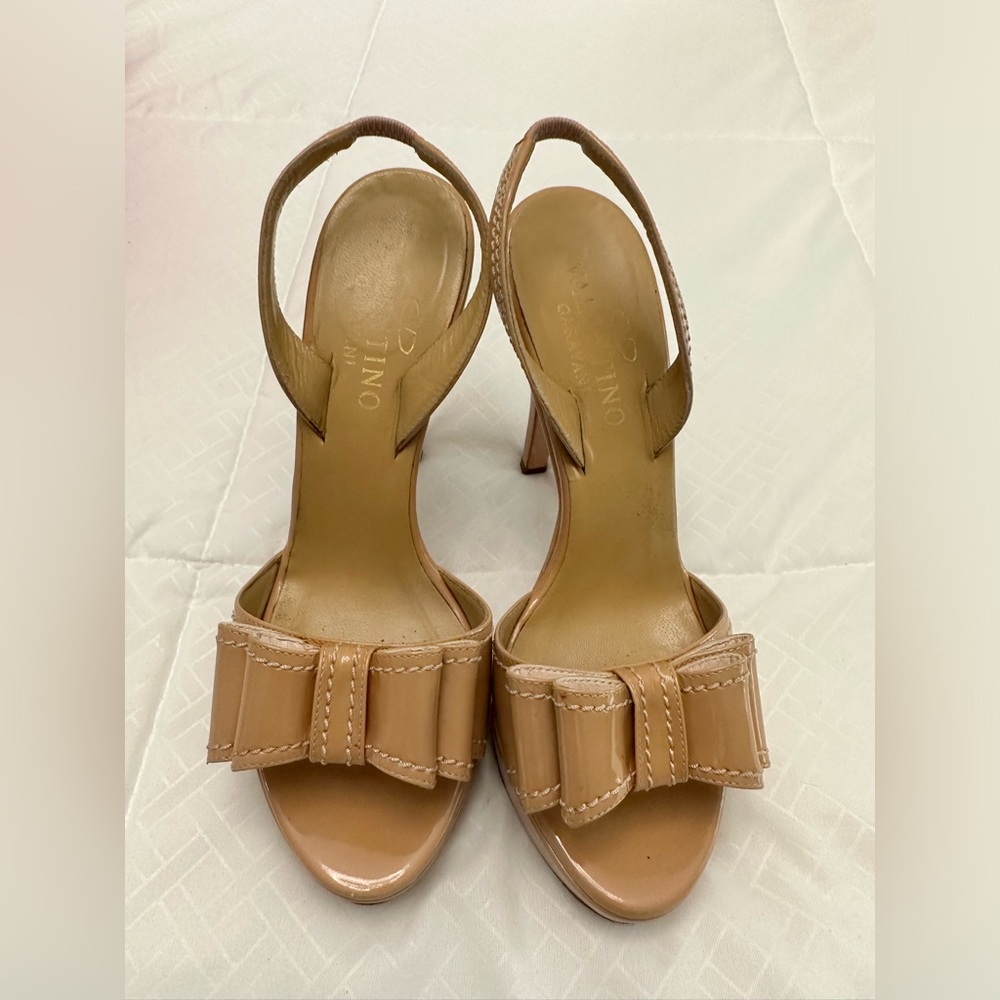 Valentino Garavani Patent Platform Slingback Heels